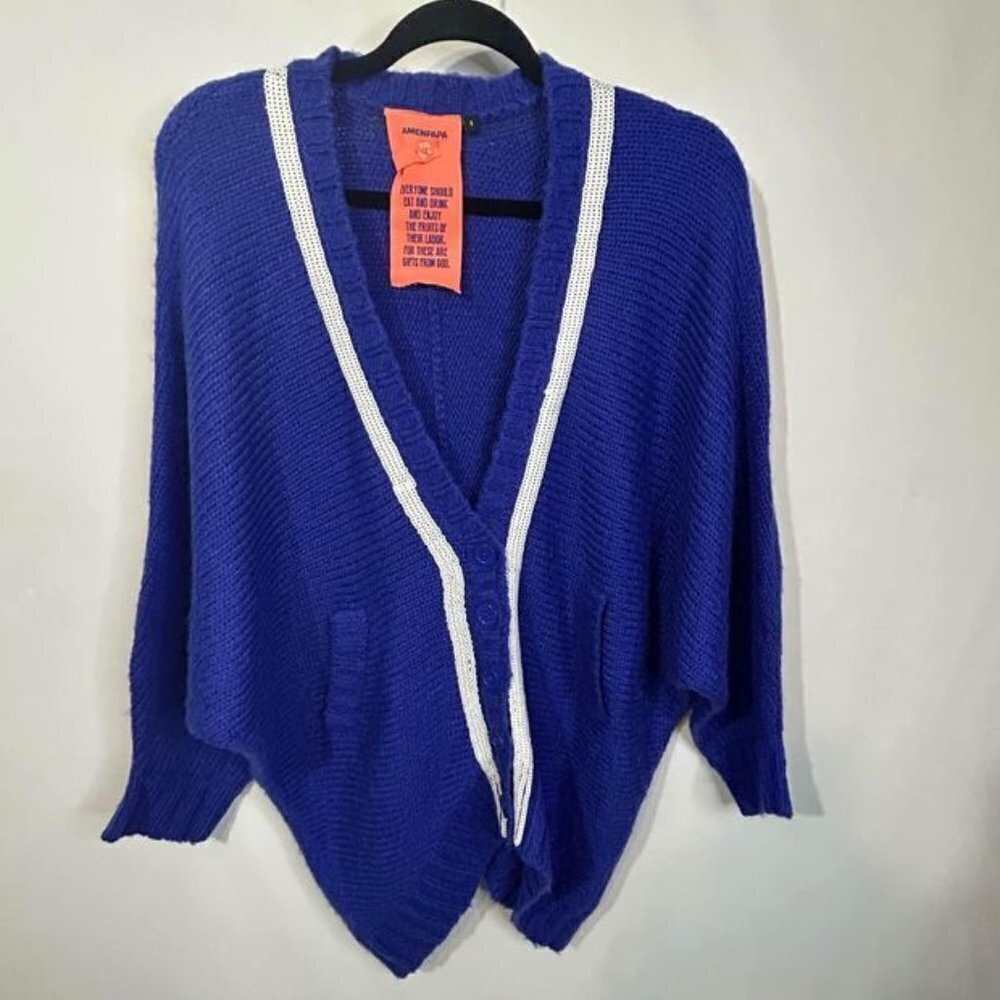 AMENPAPA cardigan. (Acrylic, nylon, wool, mohair). Size small. Oversized. Gorgeo